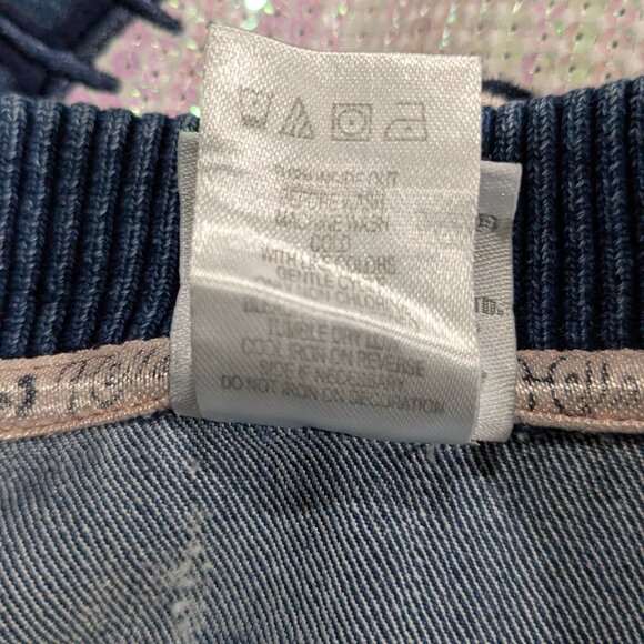 Hello Kitty Girl's Denim Varsity Jacket, Size 5, Sequin Logo Blue, Full Zip - Picture 12 of 15